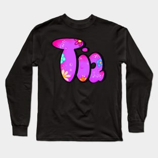 Tia Girls and womens unicorn Personalized Custom name Tia Long Sleeve T-Shirt